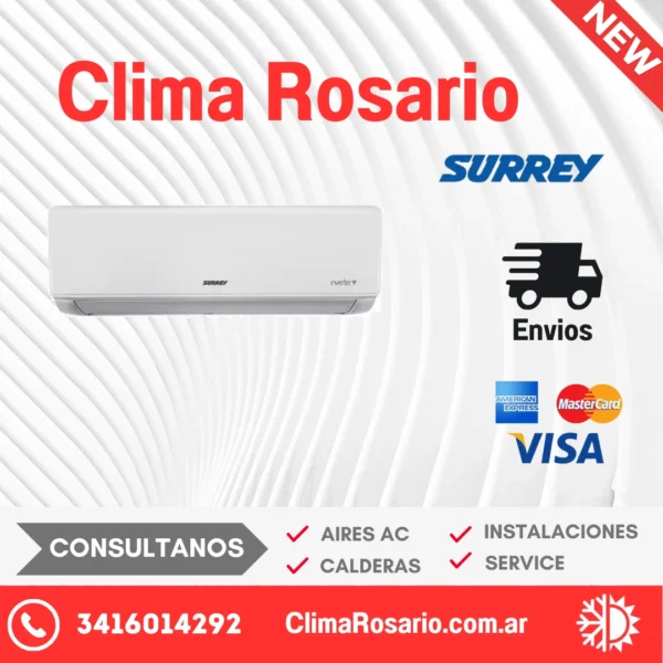 Aire Acondicionado SPLIT 3600 W SURREY INVERTER WIFI sku11124
