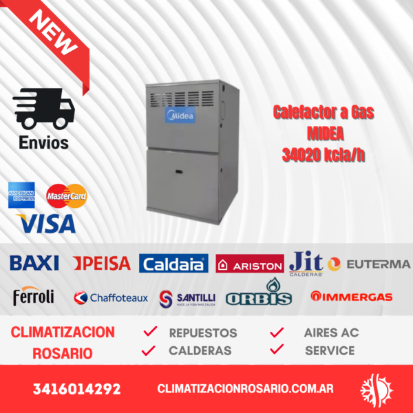 Aire Central Calefactor a gas Midea 34.020 Kcal/h sku11184
